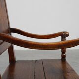 18th Century Liège Armchair in hand carved Oak, Belgium
