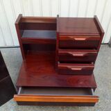 Pair of vintage 70s bedside table in wengé