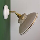 Vintage wall lamp with white and gold granite glass shade