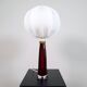 Mid-century modern table lamp with cotton shade Carl Fagerlund Orrefors Sweden