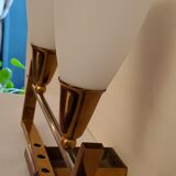 Brass and art deco opaline