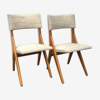 Set of 2 chairs compass feet 60s