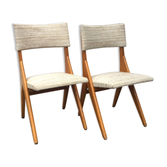 Set of 2 chairs compass feet 60s