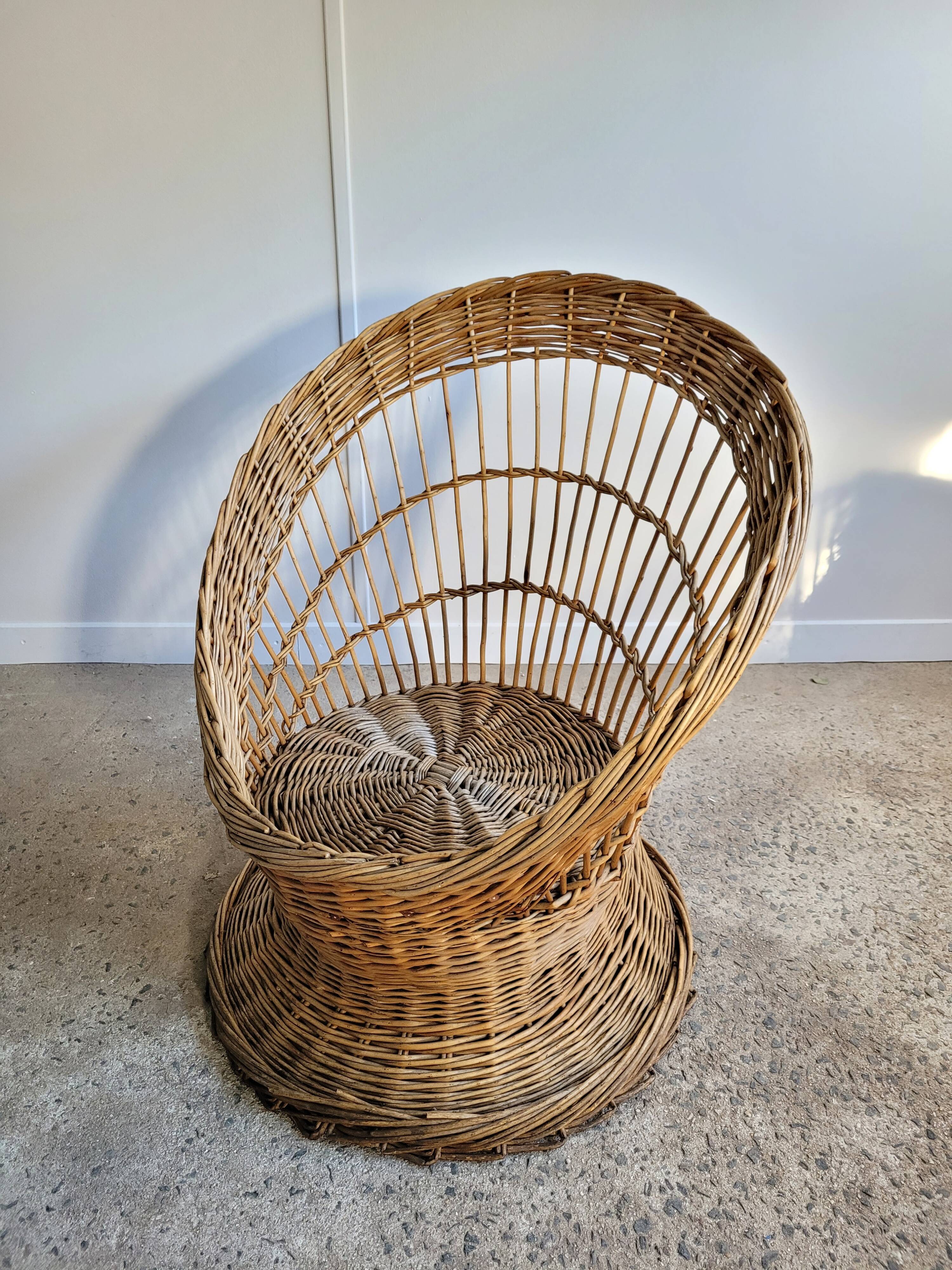 Wicker basket chair