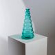 Turquoise Murano Glass Vase by Enrico Coveri, 1980s Italy – Wavy Bubble Silhouette in Transparent Glass