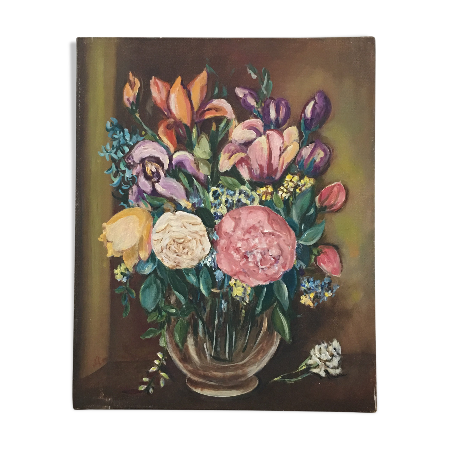 Oil on canvas flower