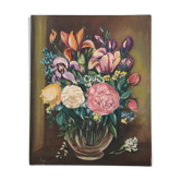 Huile sur toile fleur