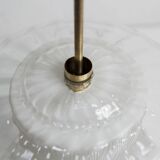 Chandelier 1930 double Opaline blown glass brass and copper