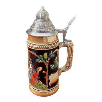 German beer mug with lid