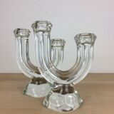 Pair of Vannes crystal candle holders
