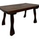 Vintage brutalist side table minimalistic design in dark wood
