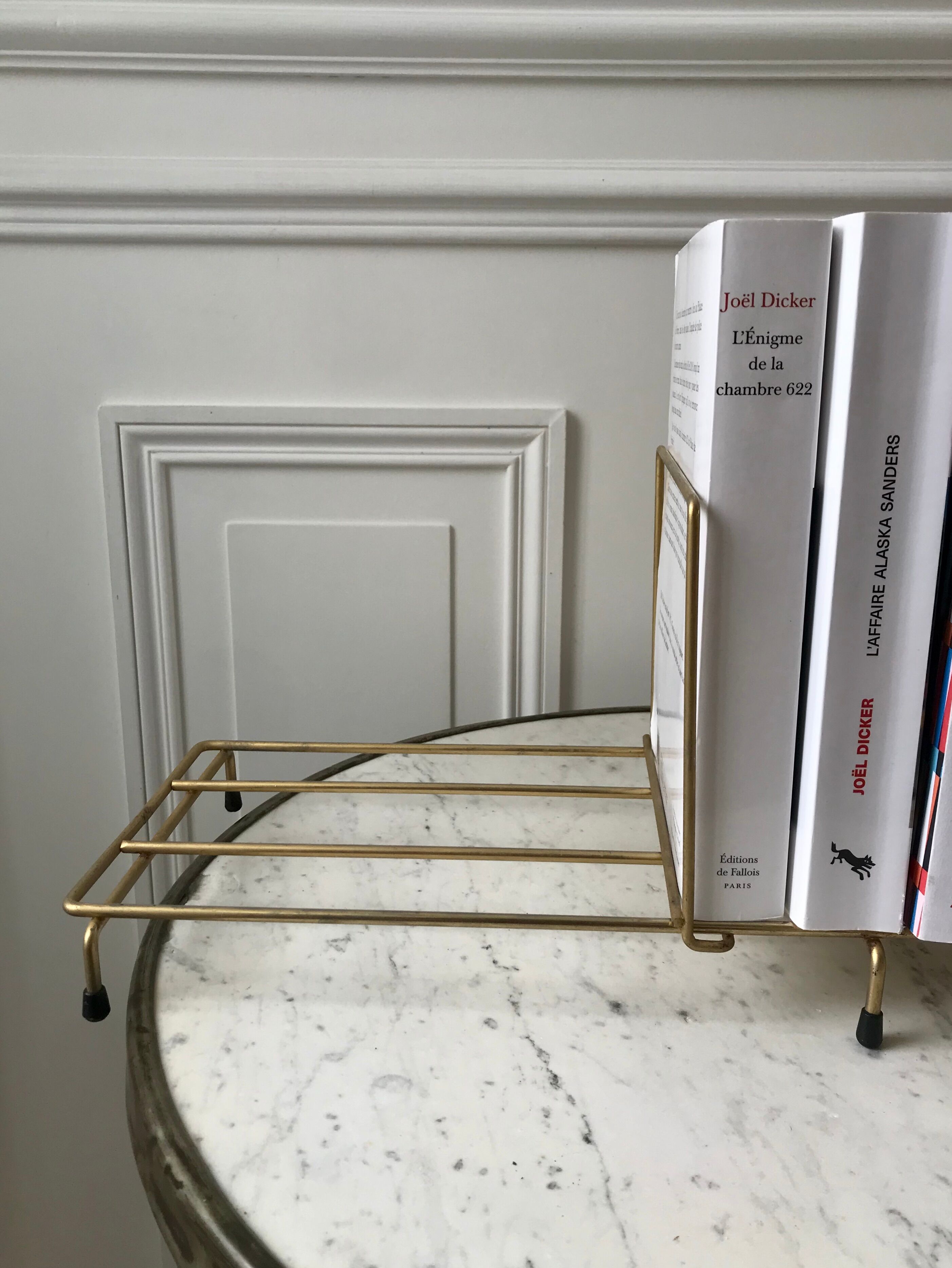 Magazine holder / bookend in modular brass years 50-60