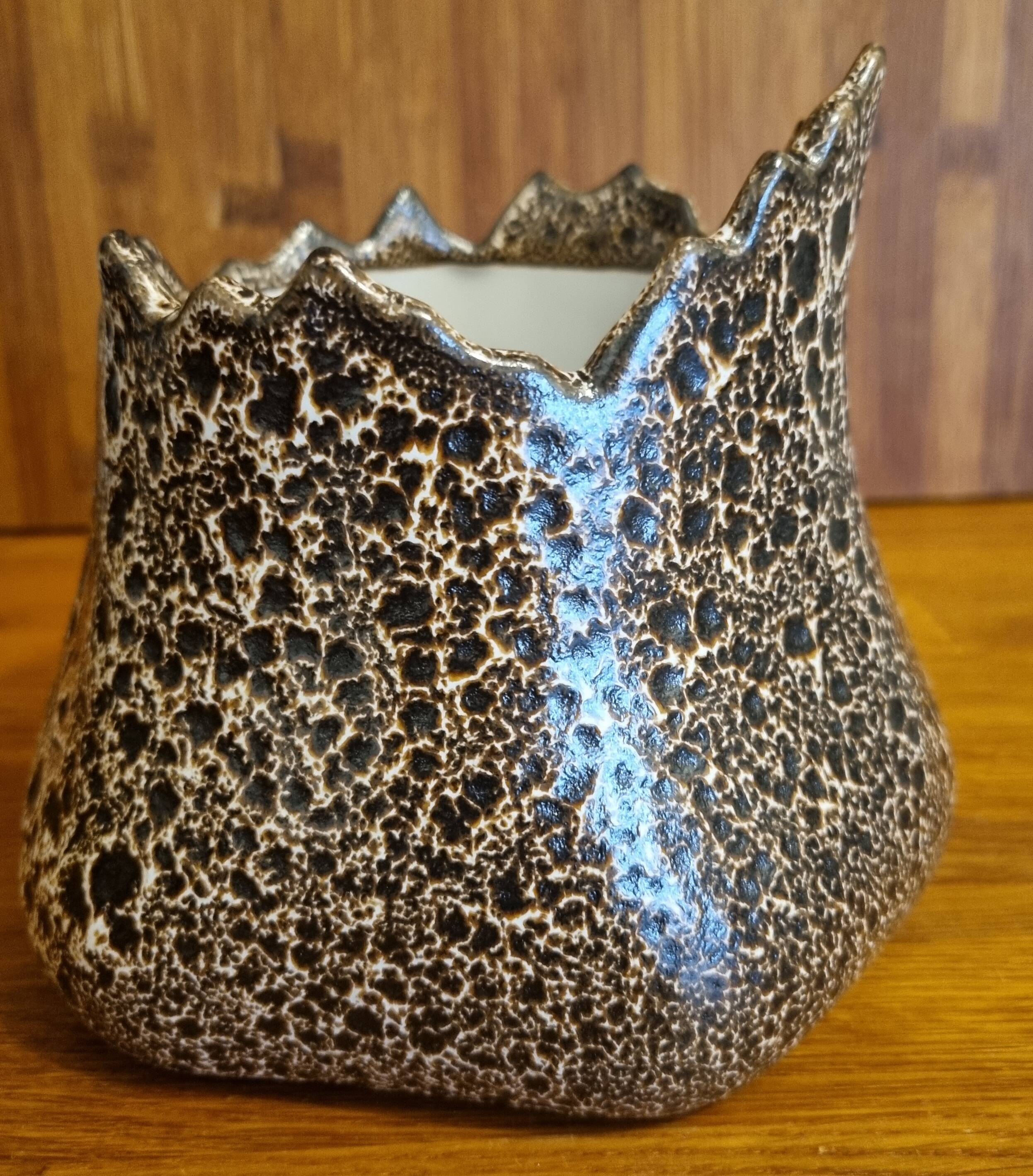 Brown ceramic planter