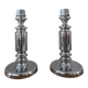 Pair of vintage chrome lamp bases