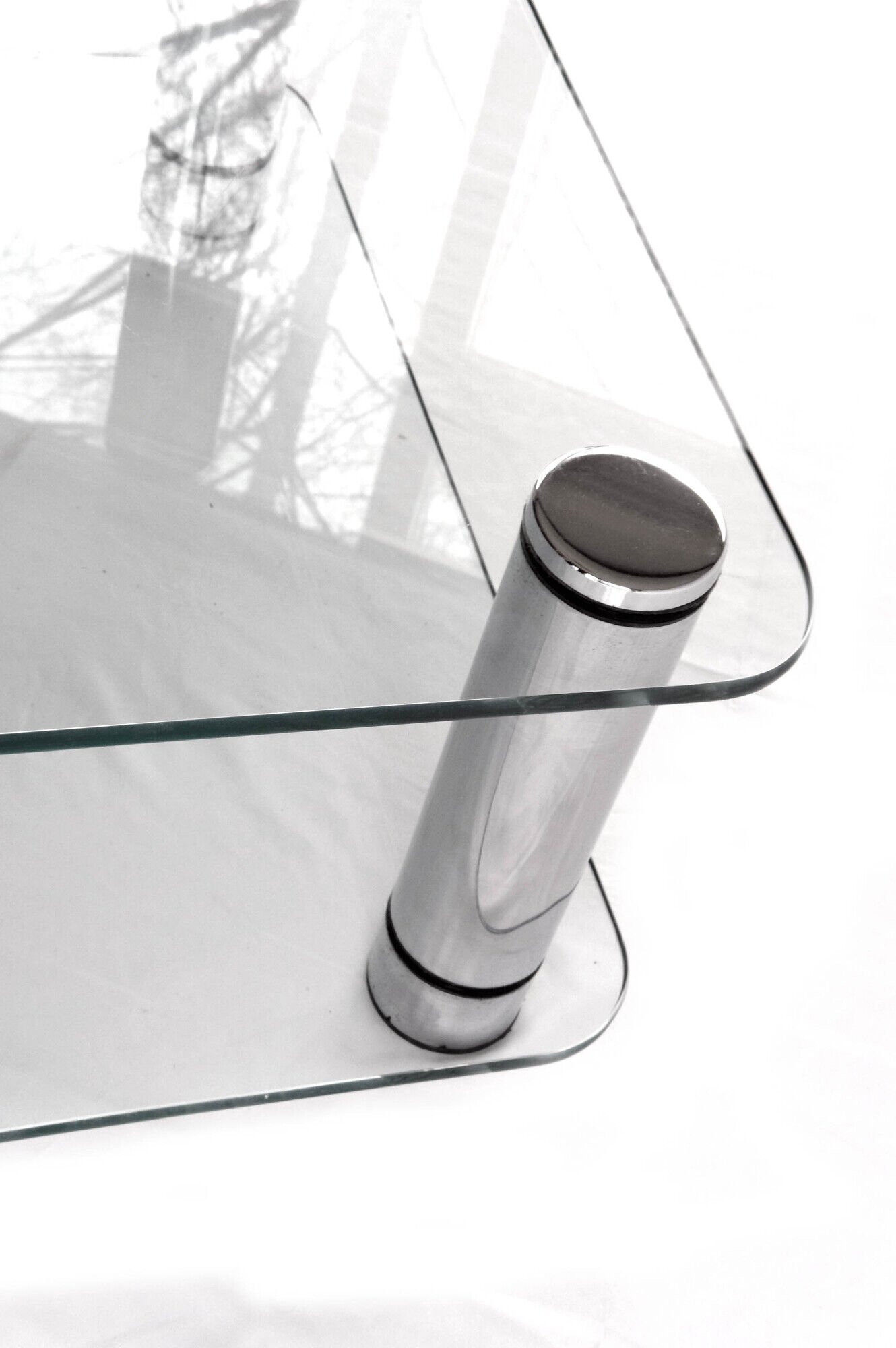 Italian Glass and Chrome Square Coffee Table by by Marco Zanuso for Zanotta, 1960s