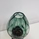 Candlestick, gold-tone brass, clear greenish glass, Austria, 1960s.