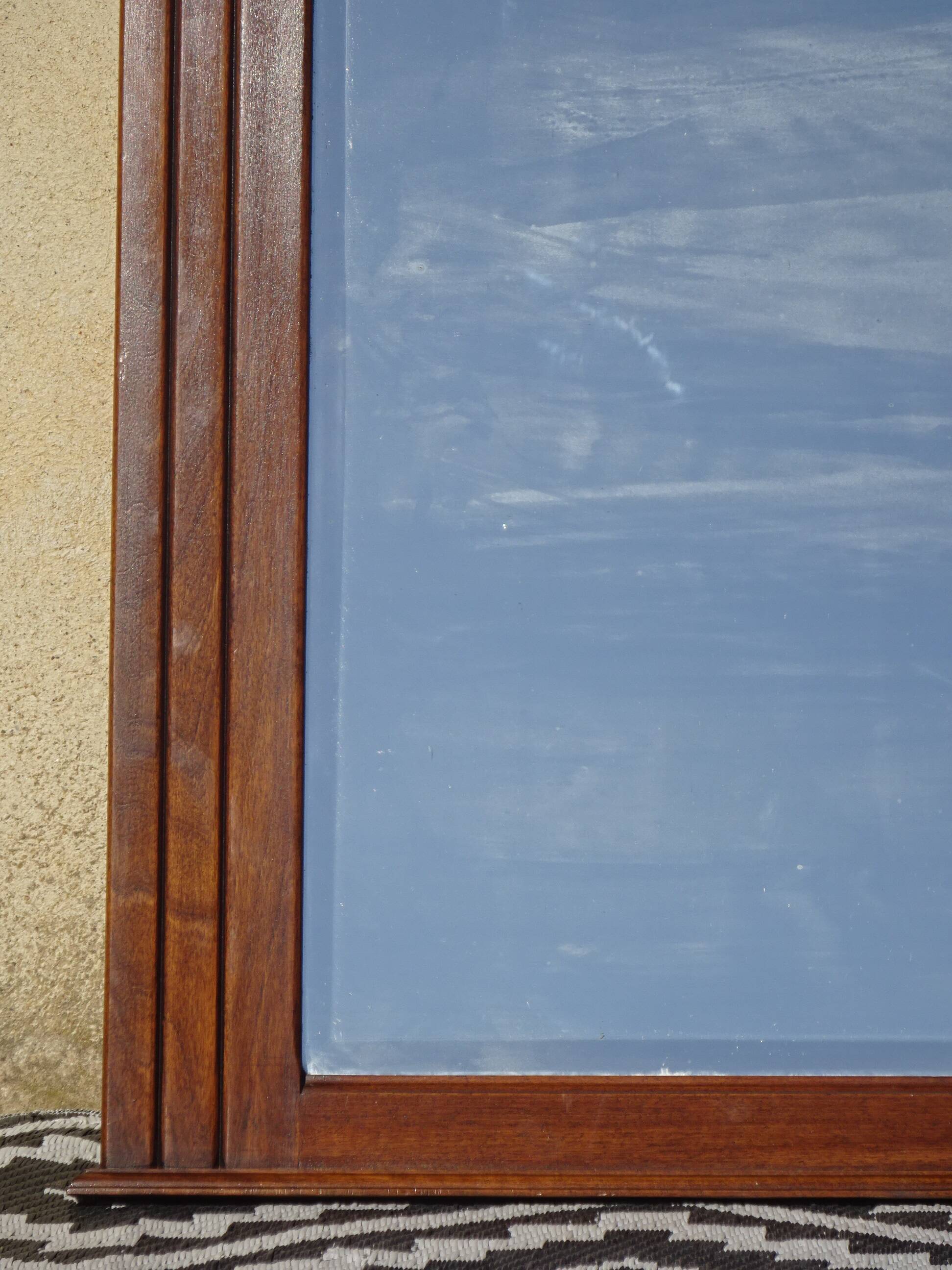 Art Deco mirror in walnut frame 126/88cm