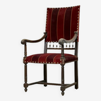 Louis XIII armchair with walnut column
