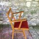 Fauteuil scandinave vintage pieds compas