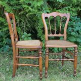 Pair of Napoleon III style caned chairs