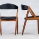 Leather Chairs in Teak by Kai Kristiansen, Denmark, 1960s, Set of 2