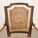 Antique beech armchair stained walnut, fabric, Italy, 19th century