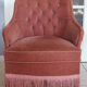 Old pink toad armchair, vintage, 40s / 50s