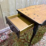 Louis XV style console table in blackened wood.