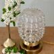 Vintage globe table lamp in transparent molded glass