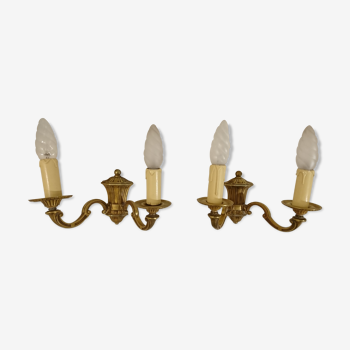 Two sconces Lucien Gau in bronze