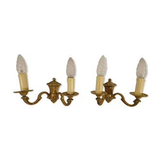 Two sconces Lucien Gau in bronze