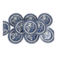 Set of 10 dessert plates, Asian pattern, Churchill, England 1970.