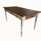 Farmhouse table with turned solid wood legs
