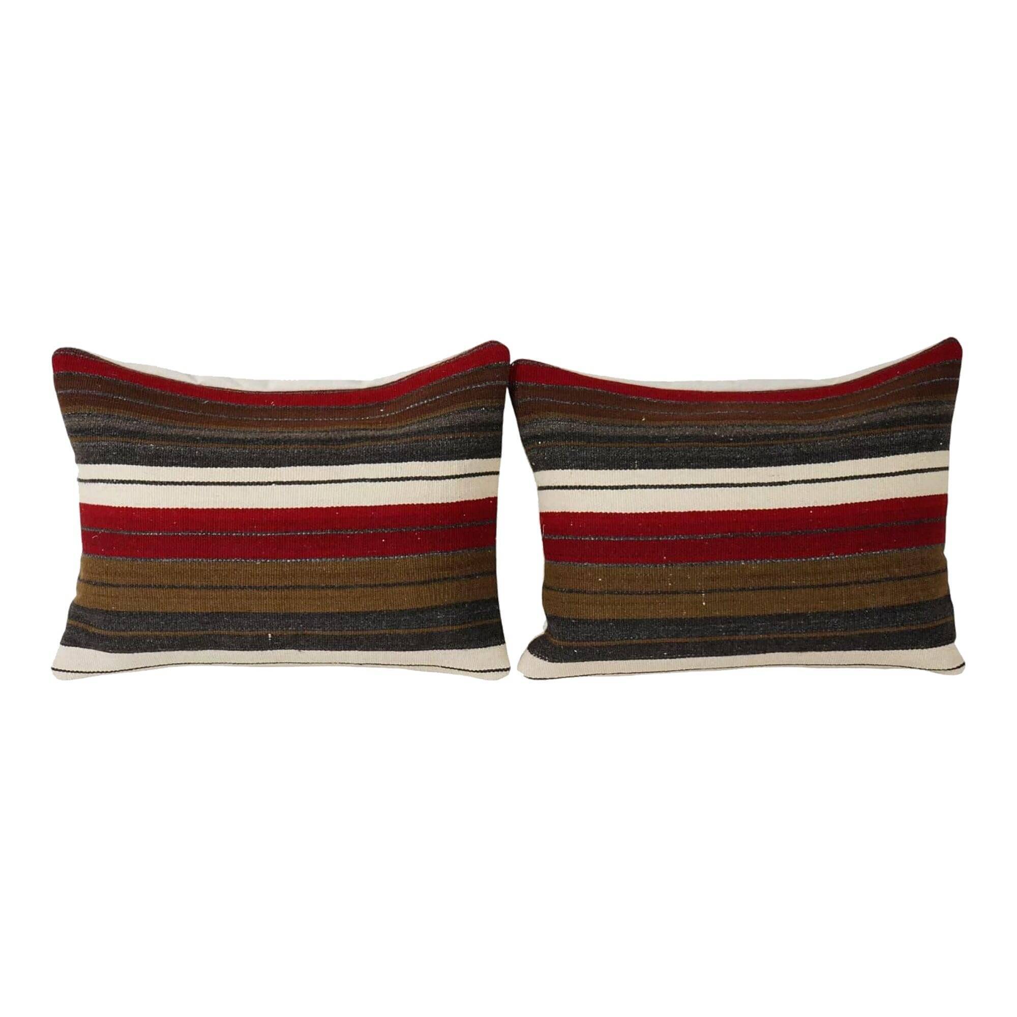 Set of 2 vintage kilim cushion covers 46x61 cm
