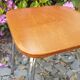 Vintage stool in brown skaï