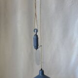 Suspension enamelled sheet metal rises drop vintage blue