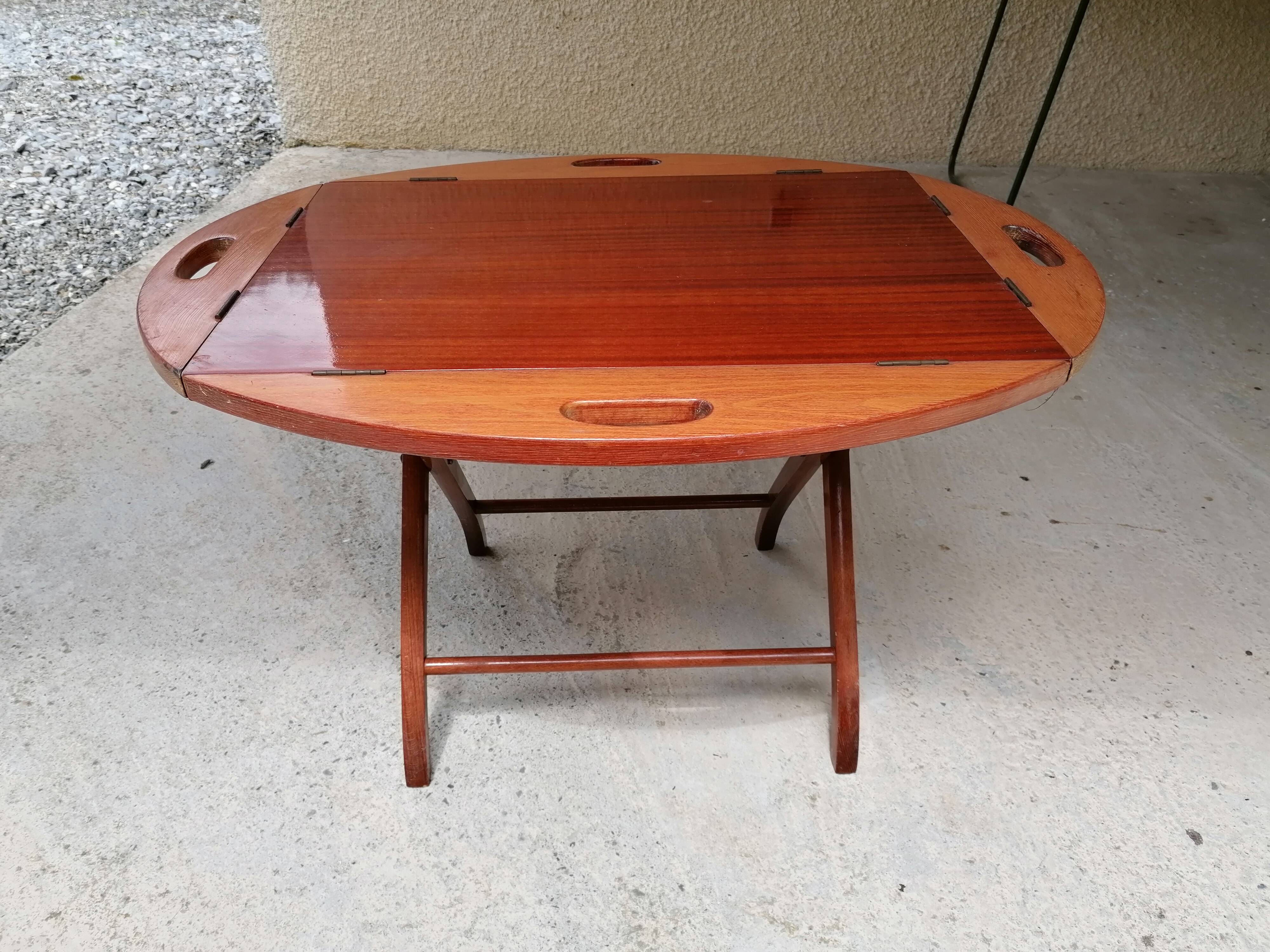 Boat Folding Mahogany Coffee Table
