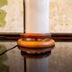 Table lamp in wood and plexiglass black and white Italy 50s