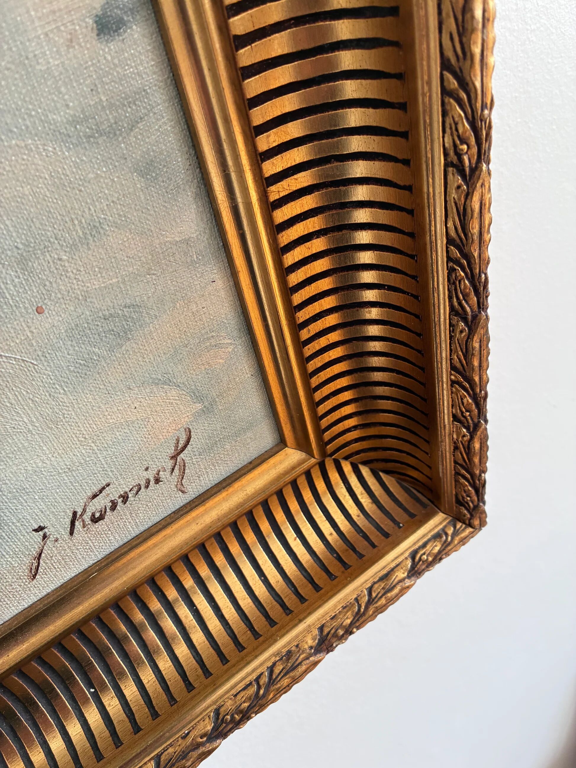 Peinture à l'huile vintage originale de cheval, grande œuvre d'art équestre signée pour mur.