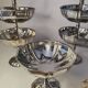 11 vintage stainless steel ice cream cups