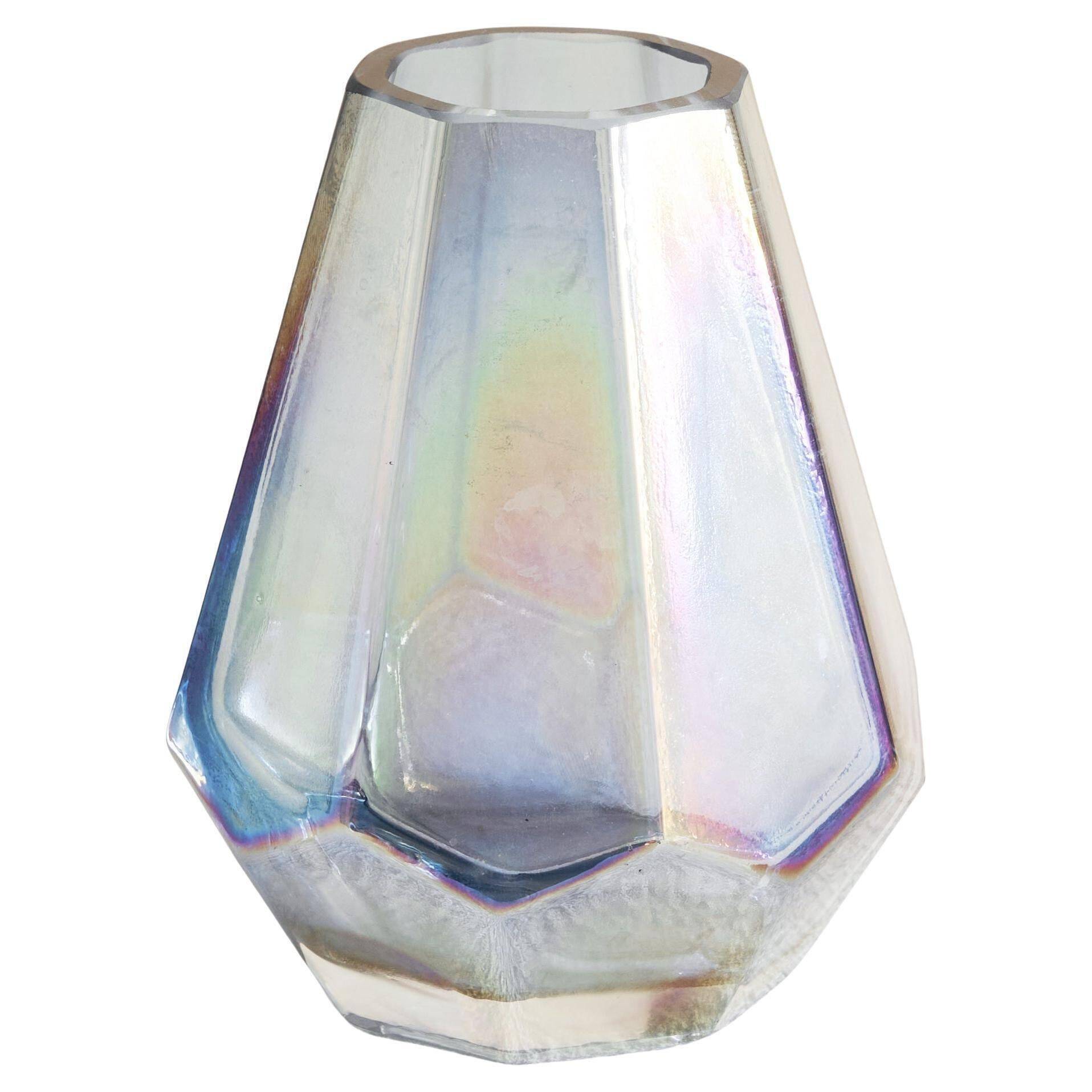 Iridescent Art Deco glass vase from the 1930s