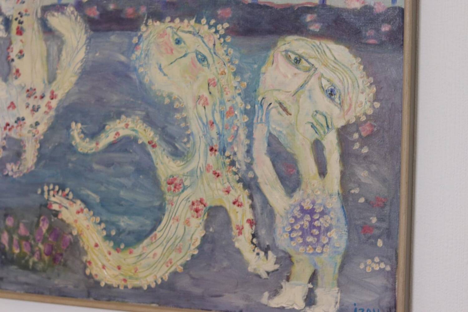 Original Swedish Oil on Canvas – “Figures” by JZON – Vintage, Framed