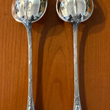 Christofle ribbon and bell-shaped salad serving pieces, very beautiful and