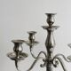 Large 5-arm candlestick in shiny silver metal