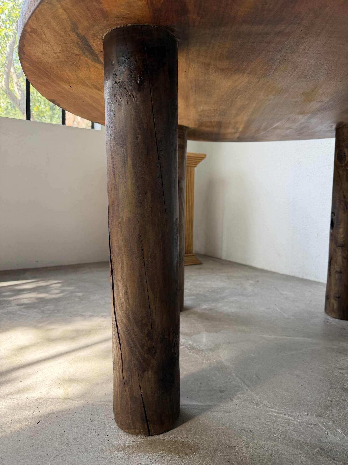 Round table 1950s constructivist walnut