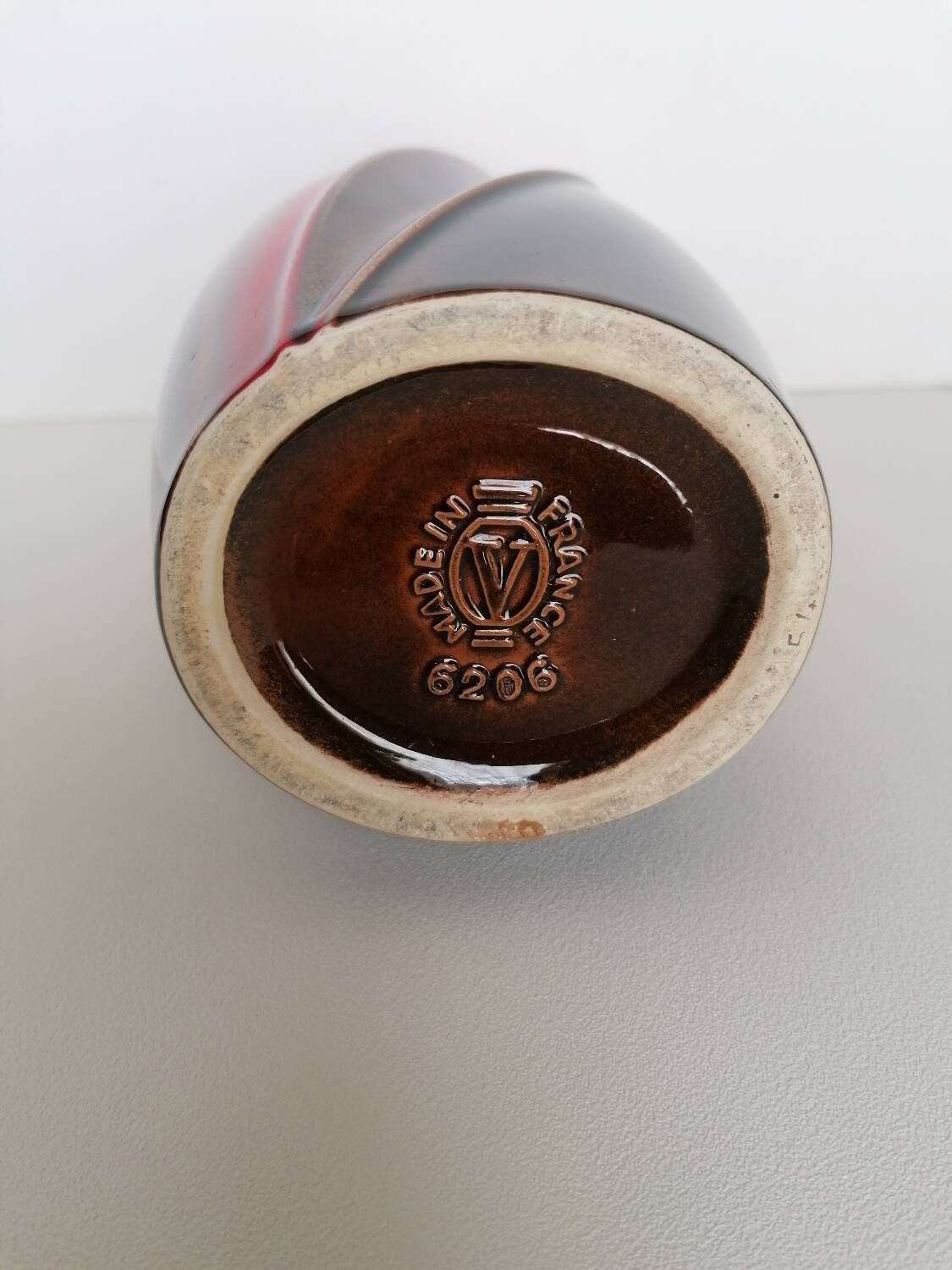 Red and brown verceram vase