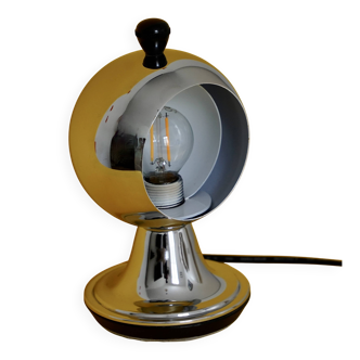 Chrome Spherical "Eclipse" Table Lamp – Inspired by Iconic 1960s Space Age