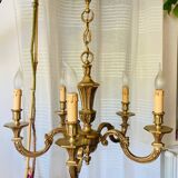 Louis XVI chandelier, 20th century, in solid gilded bronze
