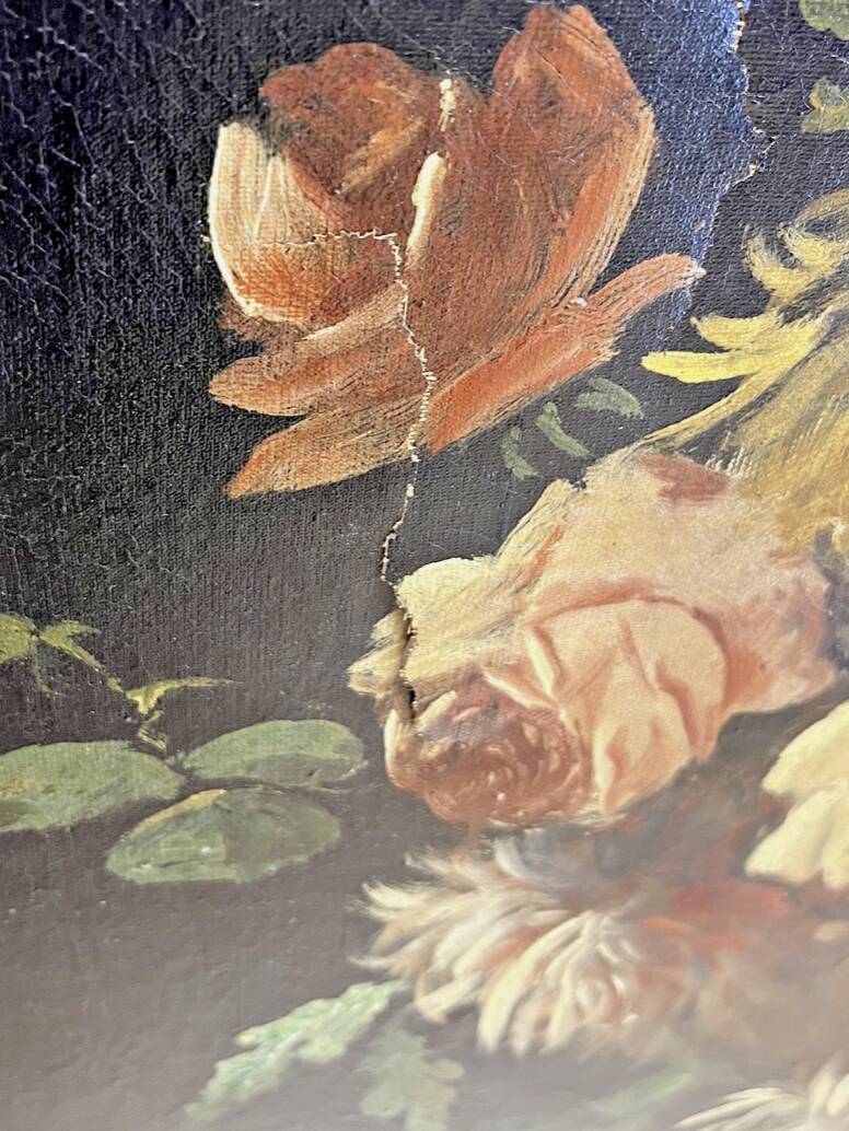 Oil on canvas still life by G. Lamy (19th-20th century)