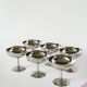 Set of 6 stainless steel bowls with fine feet, Design, 1970